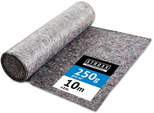 STROXX – Malervlies 1 x 10m mit 250g/m² – Abdeckvlies in Profi-Qualität mit PE Anti-Rutsch Beschichtung – extra starkes Schutzvlies – mehrfach verwendbar