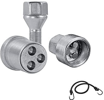 Kompatibel mit Peugeot 607 bis 2002 (AH4) Radmuttern zur Diebstahlsicherung für Leichtmetallräder, Set mit 4 Stiften + 2 Schraubenschlüssel für Autoreifen Farad
