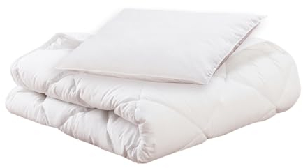 MON P'TIT DODO - PACK BIO COUETTE + OREILLER 100X140 / 40X60 BLANC - fabrication française