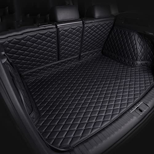 LINCYS Auto Kofferraummatten für Mini Clubman 2016-2019, Kofferraumschutz Voller Surround Wasserdicht Leder Kratzfest rutschfest Sicheren Transport Autozubehör,Black