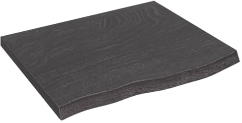 Dessus de table marron foncé bois chêne massif traité