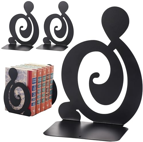 RICOO Buchstütze Schwarz Bücherstütze BS203Bx3 Bücherhalter für Regal Buchstützen Metall Buchalter Regal Bookends Book Holder Bücherstützen Bücher Halter Bookend Buchstopper Book Ends