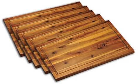Kesper 28181 | 5 er Set Schneide- und Servierbrett aus Akazie, Akazienholz, Braun, 40 x 26 x 1.5 cm