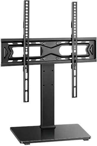 FURWOO Universal TV-hållare för Vardagsrum med Bas av Härdat Glas, max. 400x400 mm
