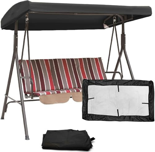 GFXYQPDNV Hollywoodschaukel Dachbezug 3 Sitzer, Wasserdicht Schaukeldach Ersatz-Bezug ​für Gartenschaukel,Universal Ersatzdach Sonnendach für Terrasse Gartenschaukel,191x120x18cm,210D Oxford Stoff