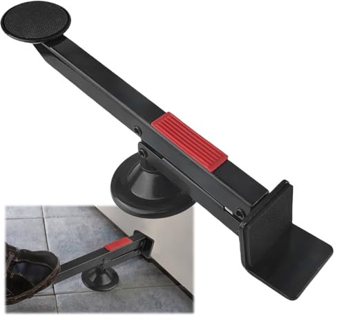 Leve Porte, Leve Plaque Rotatif à 360 Degrés, Lève Porte Fabriqué en Acier, Dimensions Compactes 320 × 56 mm Leve Meuble, LèVe-Plaques pour Installation de Porte (Noir)