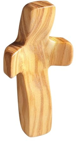 Gralara Handheld Gebetskreuz Mini Handkreuz Taschenkreuz Holz Halten Kreuz