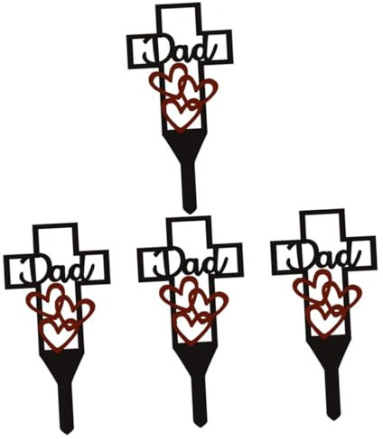 Milisten 4 Pièces décorations funéraires Monuments commémoratifs plaques commémoratives pour Bougies de cimetière cimetiere Decoration piquets de Jardin bûcher Ornement inséré Le Fer