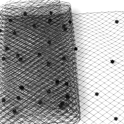 Sinamay Hut Tüllband Schleiernetz Stoff für handgefertigte Hutmacherei Party Hut Kopfbedeckung Vogelkäfig Netz Fliege Herstellung Versorgung Schleier Netz Stoff, Schwarz , One size