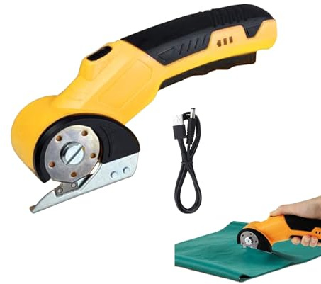 Tewzafiya Électriques sans fil | Cutter rotatif de 320 tours par minute avec verrouillage de sécurité et lumière LED | Ergonomiques électriques pour carton bois garage | Tapis de cuisine industriels