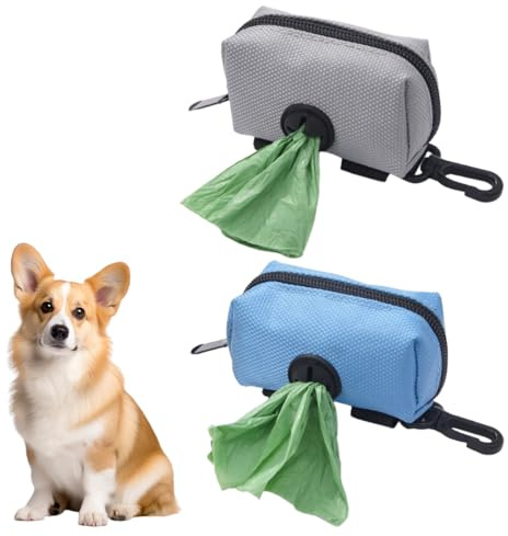 2 Pièces Distributeur sac a crottes chien, Porte Sac Dejection Canine avec Mousqueton, Supports de Sac pour Chien, Compatible avec la plupart des sacs à déjections canines pour la promenade du chien