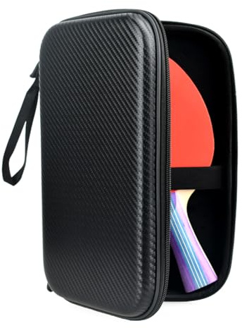 Haodream Quadratischer Tischtennisschläger Koffer, Pingpong Paddel Aufbewahrungstasche, wasserdichter Tischtennis Paddel Hartschalenkoffer, Reißverschlüsse, Handtasche, Tennistisch Zubehör Organizer
