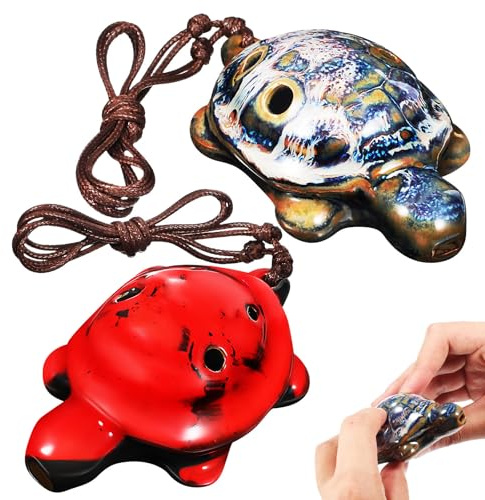 TOYANDONA 2 Stück Keramik Okarina Schildkröten 6 loch Kleiner Instrument Anfänger Musikinstrument Geschenk