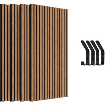 IZODEKOR Selbstklebende Wandpaneele Holzoptik 120x60x2,1cm, Holz Wandpaneele für Wandverkleidung Innen und Schalldämmung, WandDeko Wohnzimmer 4 Stück - 2,88m² Dunkelwalnuss
