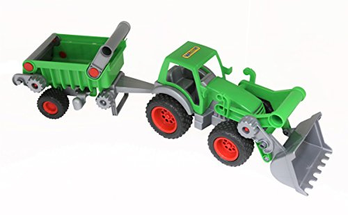 Wader Farmer Technic Traktor mit Frontlader und Kipper Kippanhänger grün