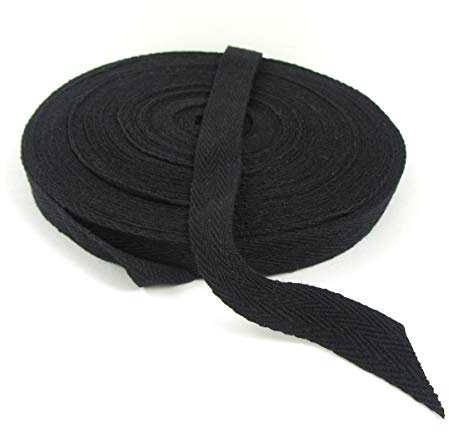 5 METRES Black Twill Tape *9 Widths* Sewing Webbing Light Cotton Bunting Aprons Strap BIAS (16mm H1844)