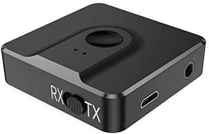 Receptor Bluetooth 5 Audio Adaptador Inalámbrico, Receptor y Emisor de Sonido Inivech 2 en 1 para Equipo de Música de Coche AUX, Sistema de Audio Doméstico, TV o Auriculares