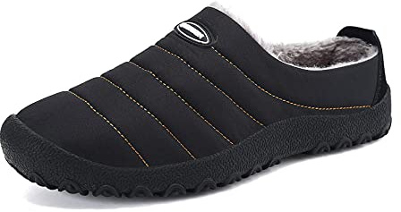 SMajong Hiver Chaussons en Peluche Chaud Pantoufles de Maison Intérieur Imperméables Mules Accueil Slippers Outdoor Coton Chaussures pour Femmes Hommes Grande Taille 42 EU