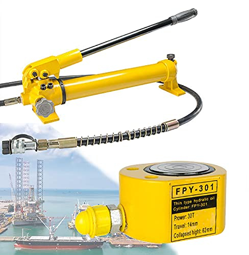 LXX Cric Idraulico Cilindro Idraulico Manuale, Ultrasottile Martinetto Idraulico con Pompa Idraulica Manuale per Riparazione, 10T/20T/30T