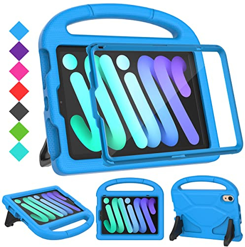 SUPLIK Funda para niños para iPad Mini 7 (A17 Pro) 2024 y iPad Mini 6 (A15) 2021, iPad Mini de 8.3 pulgadas 6ª/7ª generación con protector de pantalla, funda duradera a prueba de golpes para niños con