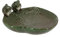 Rivanto® Keramik Vogeltränke Blatt mit Zwei Froschfiguren 23 x 22 x H8,5 cm, Vogelbad und Futterstation