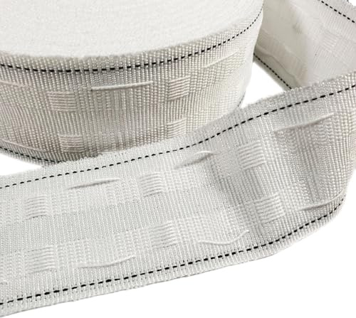 The Bead Shop 50mm 2 inch White Pencil Pleat Curtain Header Tape 5 Meters, Detachable Curtain (White, 50mm - 5 metres)