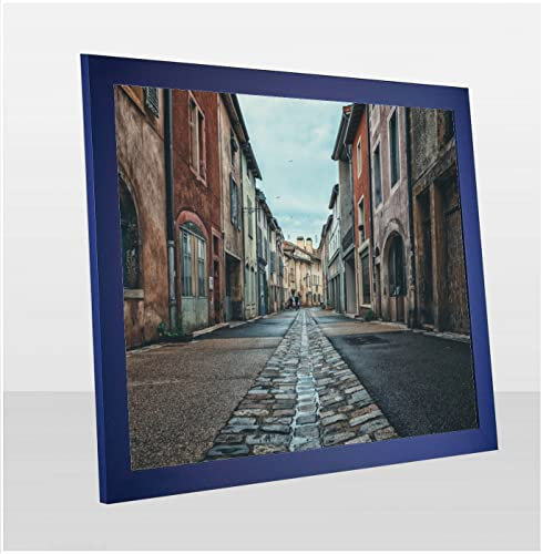 Orion Deluxe Bilderrahmen Posterrahmen 64x48 cm Puzzlerahmen Blau Ozeanblau Marineblau Kunstglas Klar Hintergrund Weiss