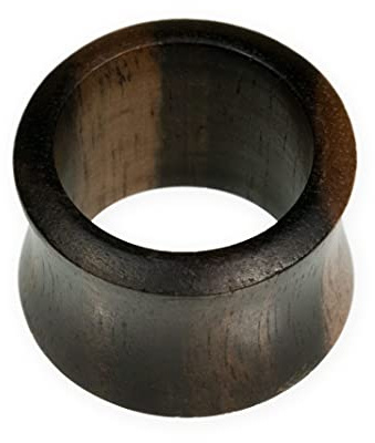 Fly Style Flesh Tunnel Ohr Plug aus Holz - Ebenholz Piercing Schmuck, Grösse:6 mm (Paar)