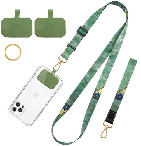 Cell Phone Lanyard, Crossbody Neck Lanyard, Hand Wrist Strap for Cell Mobile Phone,Key Chain, Card Holder,ID Badge, Shoulder Neck Strap for All Smartphones.Free 2×Pads and Metal Keyring