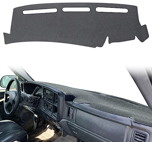POSAID Dash Cover for 1999-2006 Chevrolet Chevy Silverado GMC Sierra, Dashboard Cover Mat for 2000-2006 Chevy Avalanche Tahoe Suburban GMC Yukon Pickup, Gray