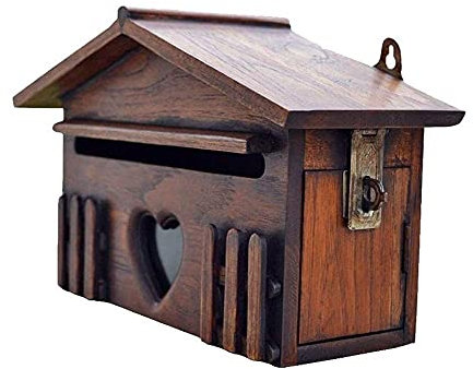 Wandmontierter Briefkasten, Holz-Wandmontage-Briefkästen, dekorativer Vintage-Holzbriefkasten, abschließbarer Bauernhaus-Briefkasten, hängender Wandbriefkasten, Kommentarkasten, abschließbarer,