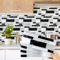 Decoroom Adesivi per piastrelle grigio nero 12 pezzi/15 x 30 cm Peel and Stick vinile marmo autoadesivo piastrelle adesivi da parete impermeabili fai da te decorazione domestica bastone su piastrelle