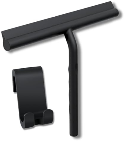 Nunupo ® Limpia Mampara Ducha Cristal, Elimina Las Gotas de Tus Cristales | Rasqueta Limpiacristales Ducha, Limpiacristales de Silicona con Gancho para Colgarlo