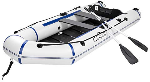 Inflatable Assault Boat for Adults, 2 Person PVC Float Portable Raft for Boating Fishing Hunting or Playing on Lakes Rivers, Max 726lb (Off-White)