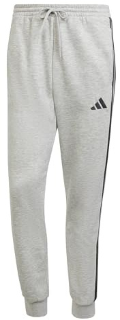 adidas Herren Essential Three Stripes Fleece Pants, medium Grey Heather/Black, XL