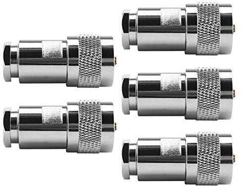 OTOTEC 5 Uds. Adaptador Coaxial de Enchufe de Compresión de Abrazadera de Cable PL259 para 5D-FB Compatible con Aircell 7 Compatible con Ultraflex 7 LMR300