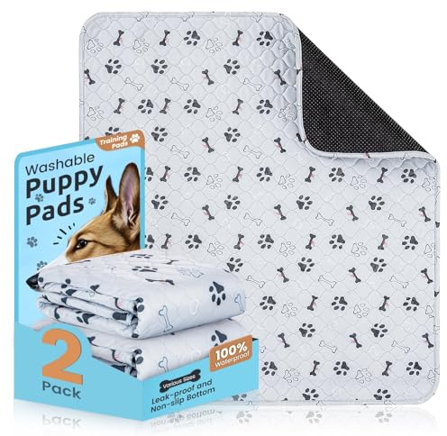 PmakeEorT Welpenunterlagen Waschbar, 2er Set Trainingspads für Hunde, 120 x 60 cm PIPI Matten für Hunde Puppy Pads, Auslaufsichere und schnell trocknende Hundeunterlagen