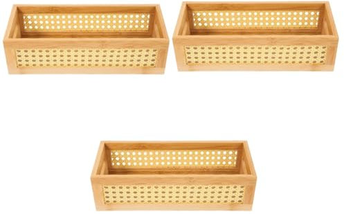 Alipis 3pcs Retro Storage Basket Woven Small Household Storage Case for Toys Clothes Sundries Multi-functional Portable Basket for Wardrobe Makeup Craft