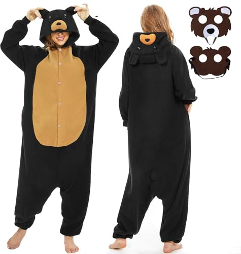 JONRRYIN Onesie Pyjama Damen Herren, Tierkostüm für Erwachsene, Unisex Tier Onesie Kostüm Pyjama, Frosch Schlafanzug Jumpsuit für Cosplay Karneval