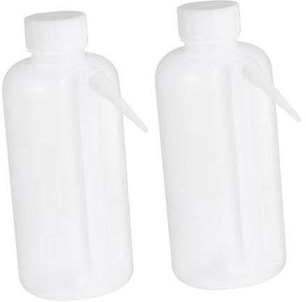 ULTECHNOVO 2pcs 500ml Plastic Squeeze Wash Bottles Wide Mouth Rinse Bottles for Laboratory and Kitchen Use