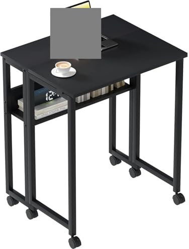 RUWLFE Beistelltisch Mit Rollen Überbetttisch mit Rollen, Kleiner klappbarer Tisch mit Ablagefläche, platzsparend for Schlafzimmer, Heimbüro