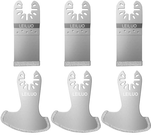 Diamant Oszillierendes Multitool Fugenentferner Sägeblatt Set 6 Stück Fliesenfugen Entferner Klingen kompatibel mit DeWalt Makita Einhell und mehr
