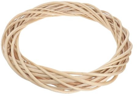 Healifty Beige 1 Decorative round Grapevine Wreath Wooden Rattan Hand-woven Creative Craft for Christmas Wall Decoration