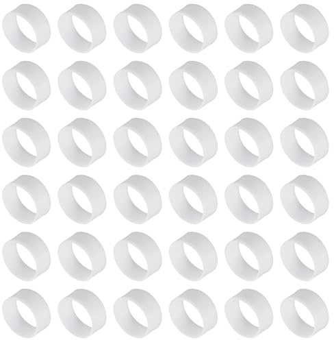 sourcing map 60Pcs Silicone Rubber Bands,12mm/0.5 Rubber Bands Rings Cable Ties Strong Elastic Bands Non-Slip for Cord Wrapping Bag Wraps, White