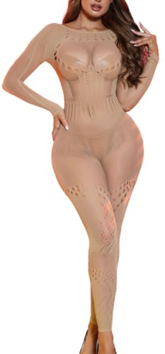 XIUSEMY Women Lingerie Fishnet Bodystocking Soft Bodysuit Sexy Nightwear | Soft Bodysuit,Sexy Nightwear,Plus Size,Halloween