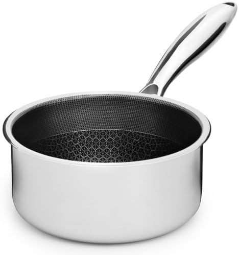 Onyx Cookware Stielkasserolle 14 cm 0,9 l – Beschichteter Kochtopf | Alle Herdarten; kratzfest; 3-Schicht Edelstahl; PFAS-frei; spülmaschinengeeignet