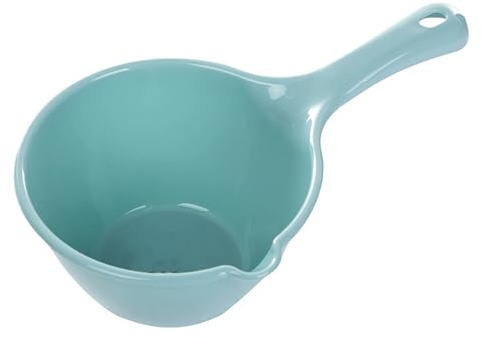 Louche à eau en plastique, manche à longue poignée de grande capacité Backet Water Scoop pour le lavage des cheveux de cuisine de salle de bain du jardin (Rouge) (Bleu)