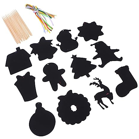MILISTEN Teiliges Weihnachts Kratzbild für Kreative Scratch Off Cards aus Umweltfreundlichem Material als Weihnachts Mitgebsel Lernspielzeug und Dekoration für Baum Fenster Geschenkbox