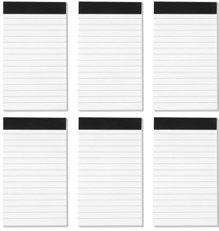 Rixotix 6 Stück Notizblock A7, To Do Listen Block 30 Blatt/Block, Notizzettel Nachfülleinlagen Mini Notizblöcke Liniert Schreibblock Kleiner Notizblock A7 Ersatzblöcke für Arbeit Büro Haushalt Schule