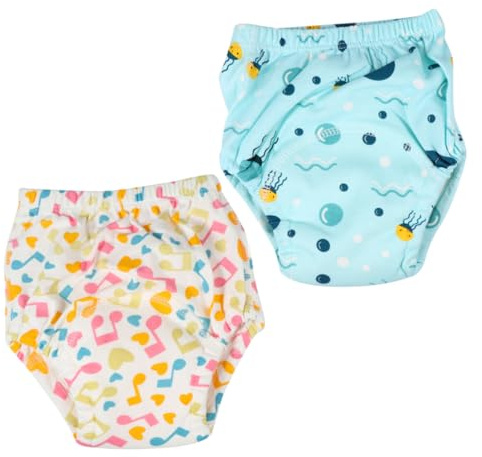 iplusmile Pañales Lavables y Transpirables para Ñiño, Pantalones de Entrenamiento de Algodón 6 Capas, Talla L 110 para Ñiño 24-36 Kg, Uso para Entrenamiento para Ir al Baño, 2 Piezas Diseño